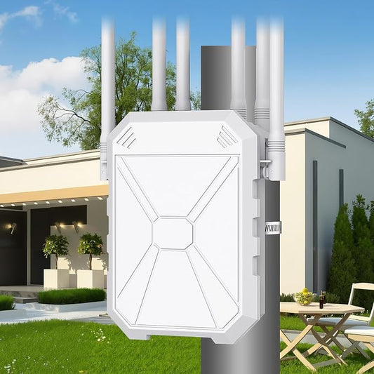 Outdoor WiFi Extender AX1800, Outdoor High Power Long Range WiFi Booster by CINAMON
