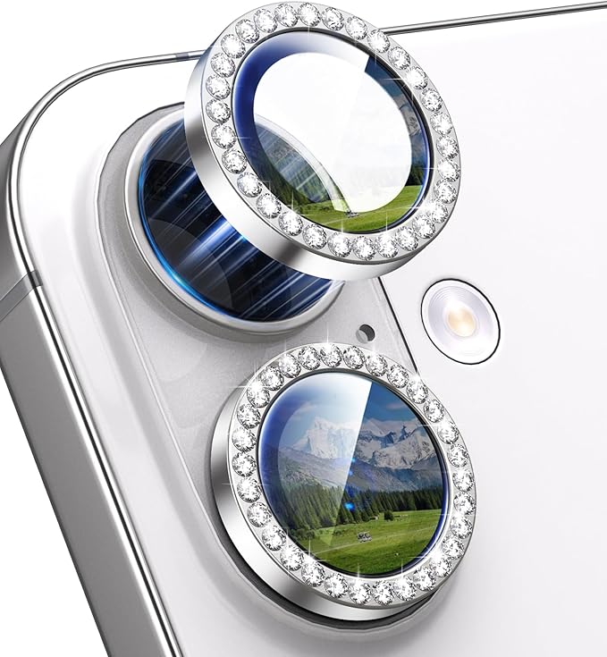 for iPhone 17 Camera Lens Protector Bling, Individual Diamond Metal Ring by Xfilm