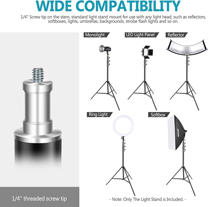 Neewer Heavy Duty Light Stand, Metal 13ft/4m Adjustable Photography Tripod C - Image 5