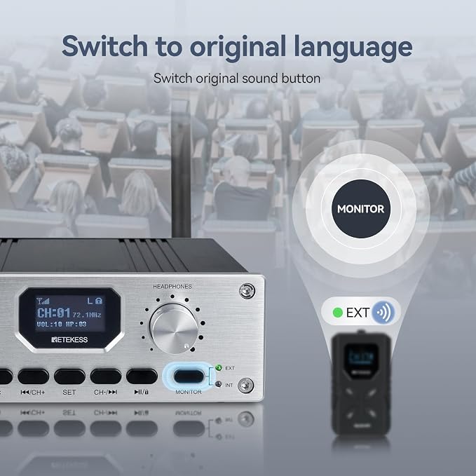 Retekess TT119 Assistive Listening Devices, Church Translation System, - Image 3