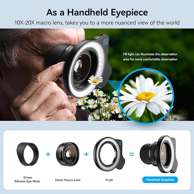APEXEL 10-20X Macro Lens for iPhone & Android Phones | HD Photography Lens Kit - Image 8