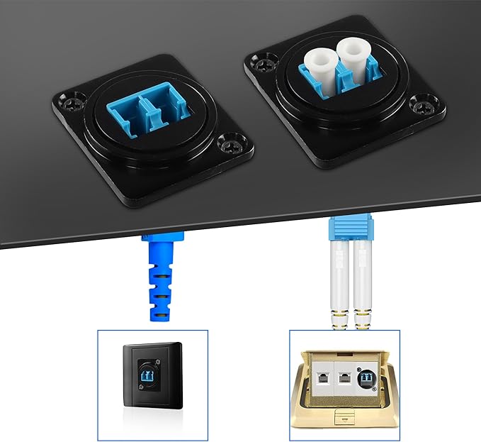 XMSJSIY LC Fiber Optic Panel Mount Adapter Connector D-Type LC Female to Female - Image 6