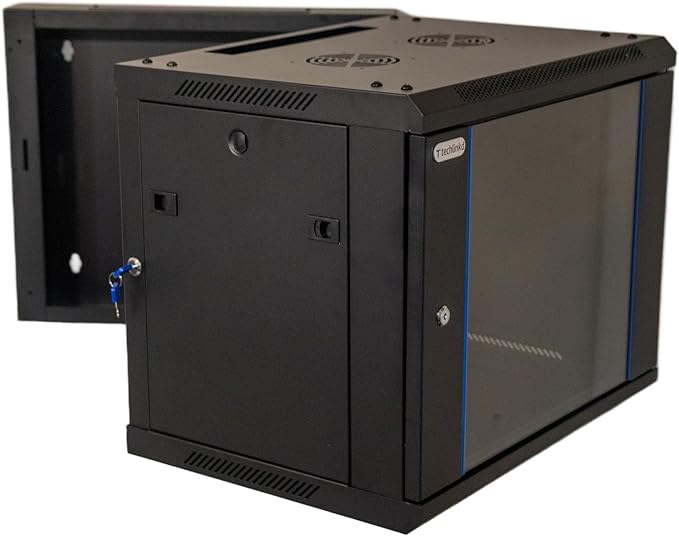 9U Wall Mount IT Cabinet Enclosure Hinged Double Section Swing Out 19-Inch by Unknown