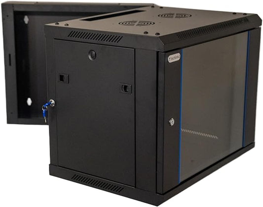 9U Wall Mount IT Cabinet Enclosure Hinged Double Section Swing Out 19-Inch by Unknown