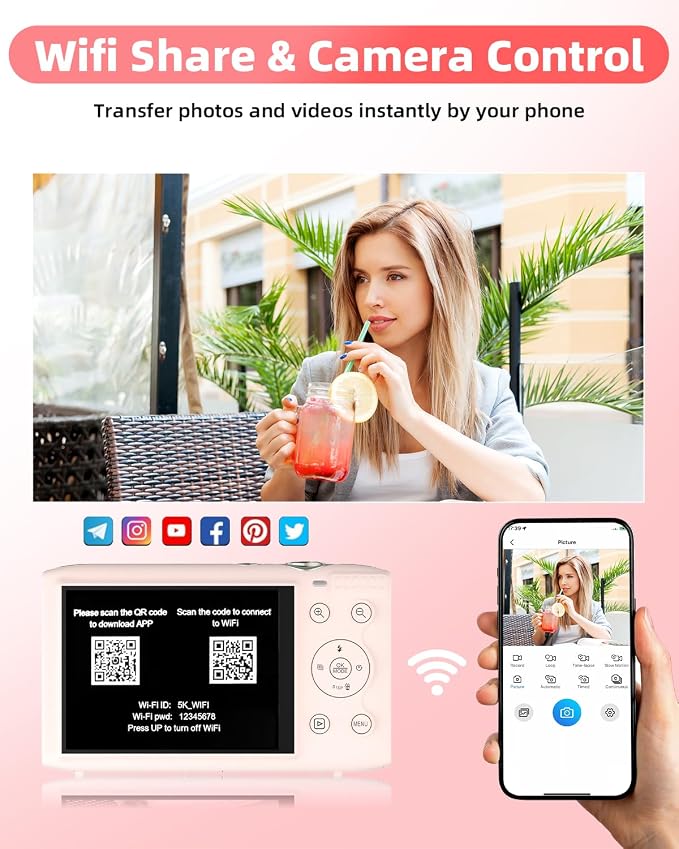 5K Digital Camera for Photography, 72MP Autofocus WiFi Vlogging Camera for - Image 5
