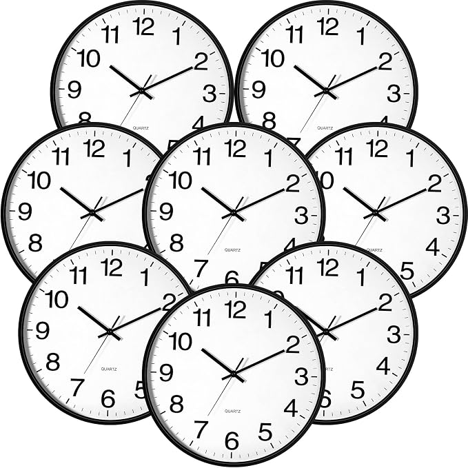 Inbagi 8 Pcs Wall Clock Large Silent Battery Operated Wall Clocks Modern Non - Image 7