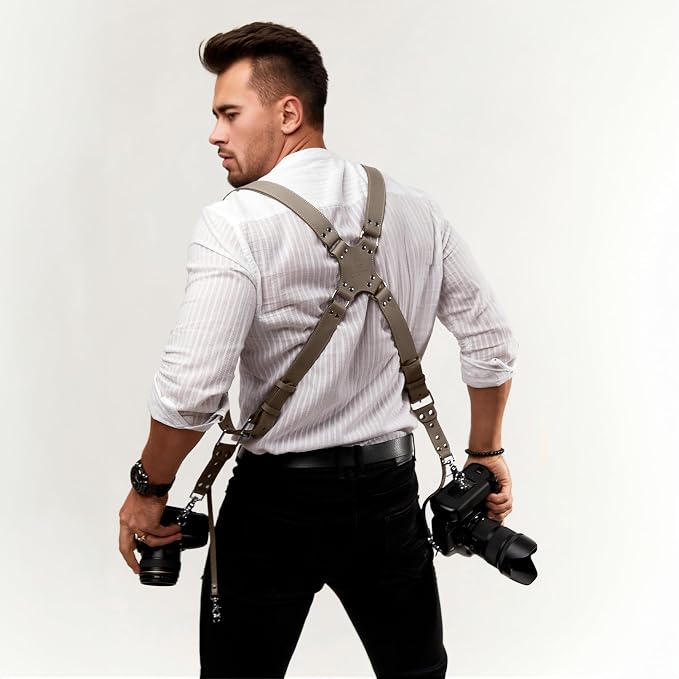 C Coiro Dual Camera Harness Shoulder Leather Camera Strap - Image 7