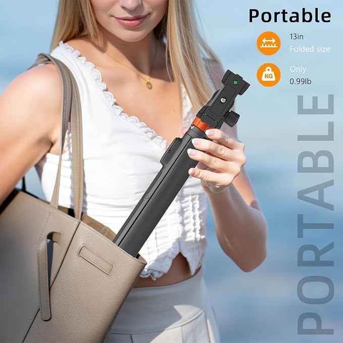 Action Camera Tripod with 360° Ball Head, 66.5'' Selfie Stick Tripod with - Image 6