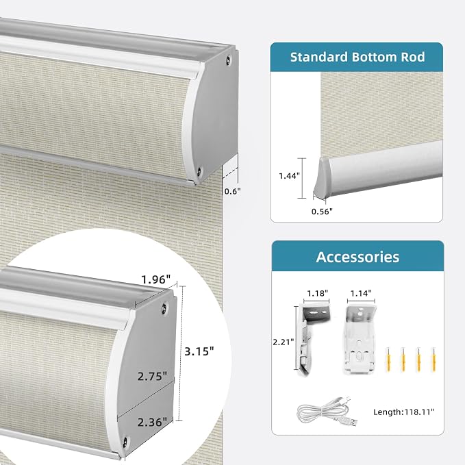 SmartWings Motorized Light Filtering Shades, Work - Image 6