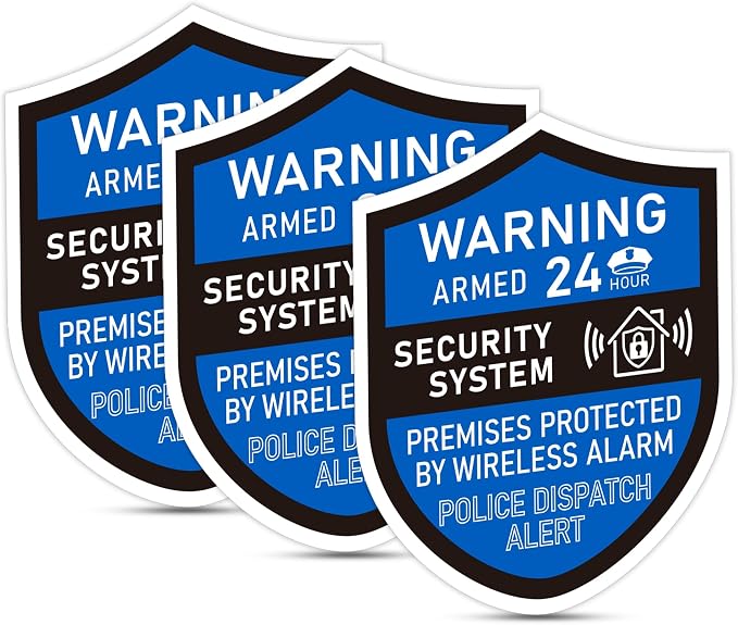 3PCS Security Alarm System Sign by LUHIMO