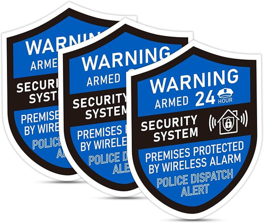 3PCS Security Alarm System Sign by LUHIMO