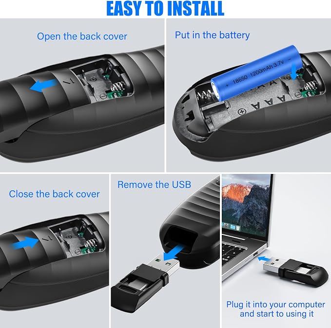 2-in-1 USB TYPE-C Presentation Clicker wireless Presenter Remote Clicker - Image 5