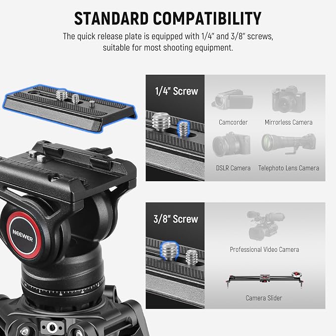 NEEWER 76" Video Camera Tripod - Image 6