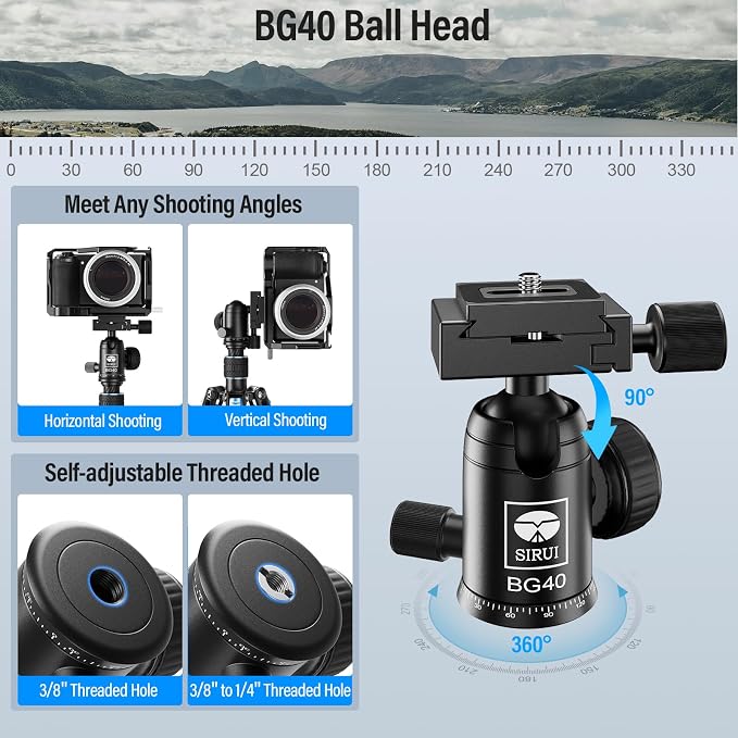 SIRUI 60" Carbon Fiber Tripod for Camera - Image 7