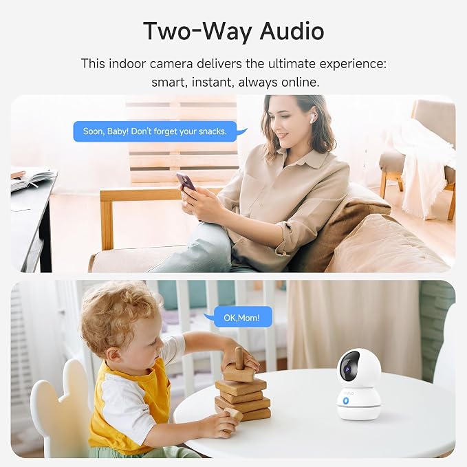 Noorio Security Camera 2K, Baby Monitor Dog Camera 360-degree - Image 5