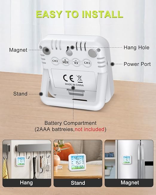 Bomivoi Wireless Fridge and Freezer Thermometer - Image 5