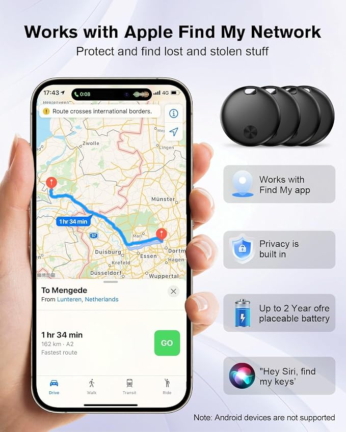 Smart Tracker Tag Item Finder 4Pack, Compatible - Image 2