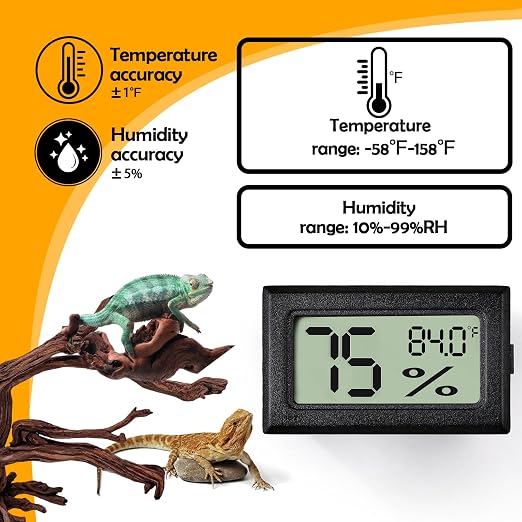 2 PCS Rectangle Reptile Thermometer and Humidity Gauge - Image 4