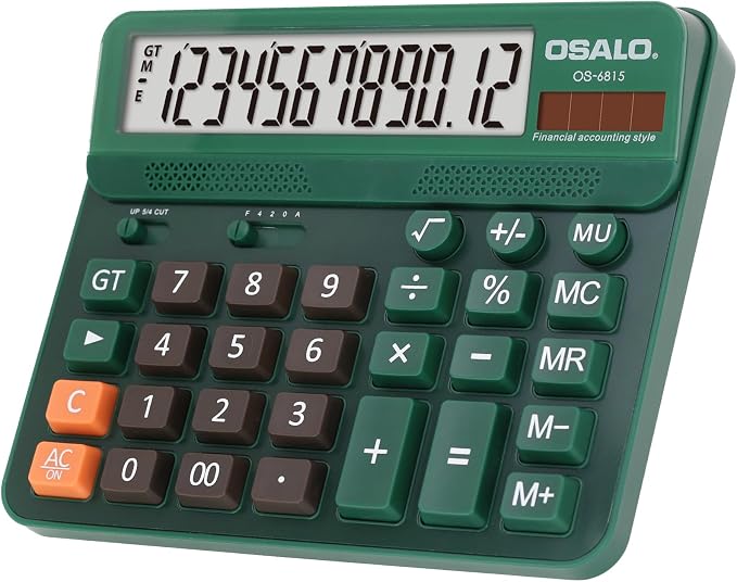 Pendancy Desk Calculator Large Display, 5in LCD 12-Digit, Large Button by Pendancy