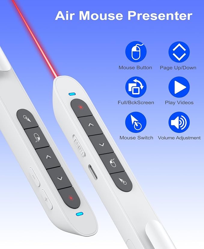 Air Mouse Clicker for Presentation Rechargeable Presenter Clicker Remote for - Image 5