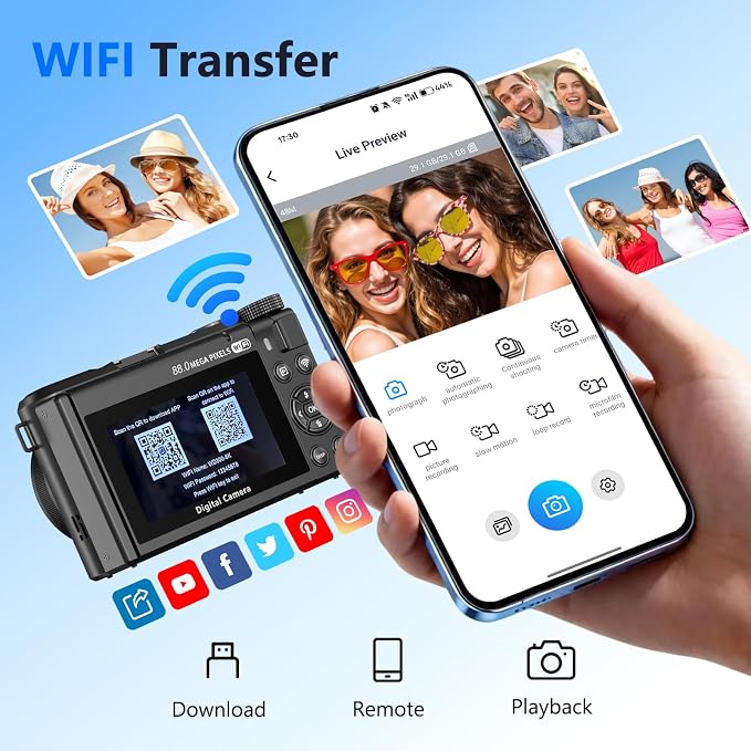8K Digital Camera for Photography, 88MP HD WiFi Vlogging Camera for YouTube - Image 4