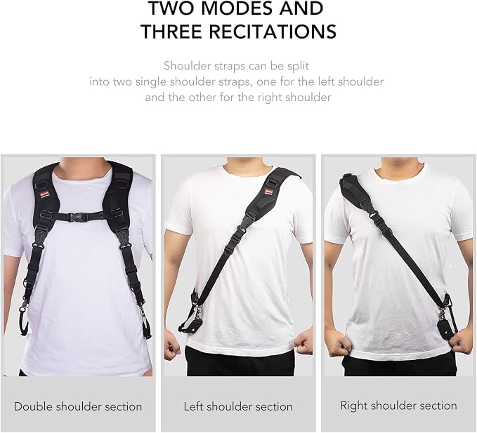 Camera Strap Double Shoulder Camera Strap Harness Quick Release Adjustable Dual - Image 4