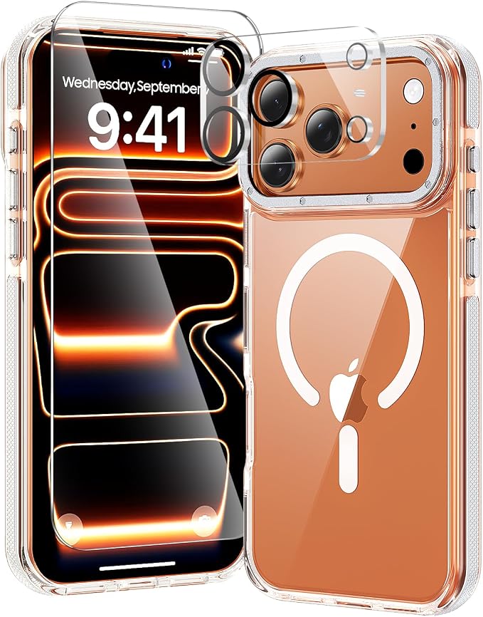 toushion 3 in 1 for iPhone 17 Pro Case Clear Bumper, Fits MagSafe, Shockproof by Unknown