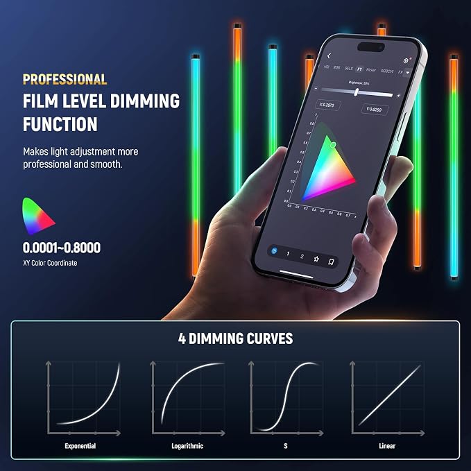 NEEWER RGB Tube Light, 30W LED Video Light RGBWW Full Color Stick Light Wand - Image 5