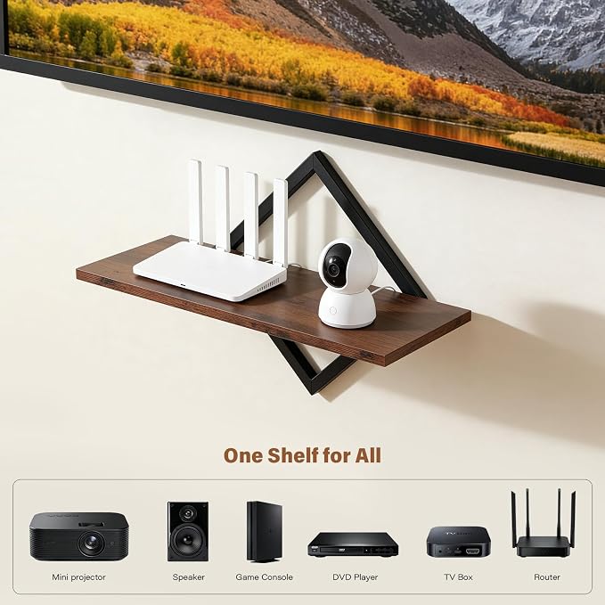 DAWASAPAT Projector Wall Mount Shelf, 14.97" x 7.87" Floating Shelf - Image 4