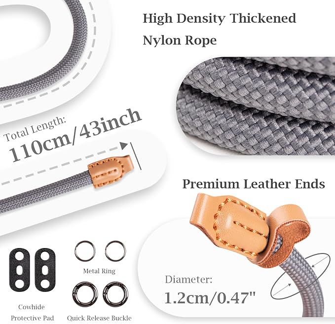 VOVMOEYA Nylon Braided Camera Rope Strap, Camera Neck Shoulder Strap - Image 3
