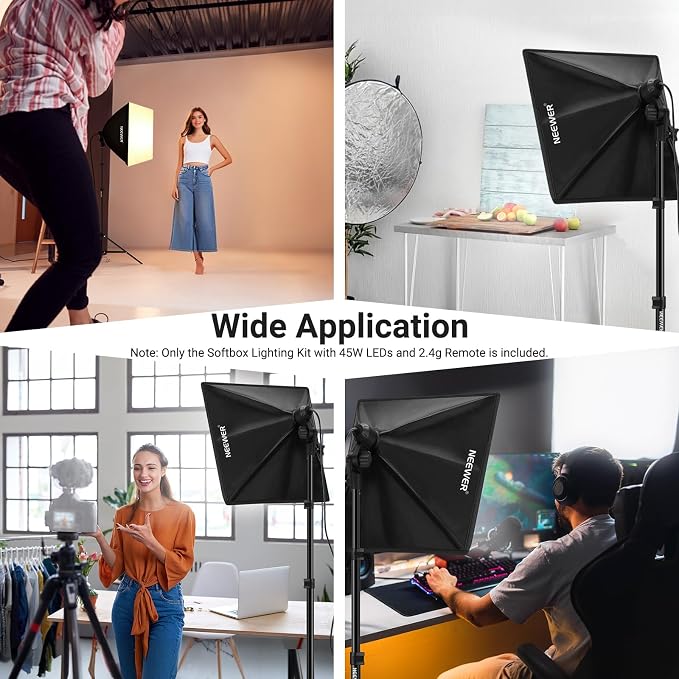 NEEWER 24"x24" 450W Equivalent Softbox Lighting Kit - Image 8