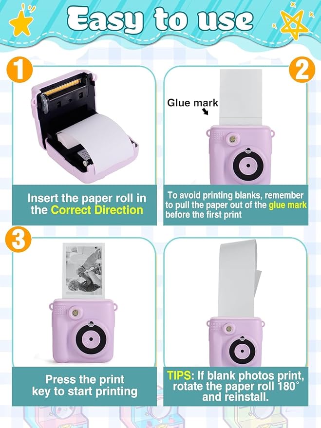 9 Rolls Kids Instant Camera Print Refill Paper - Image 6