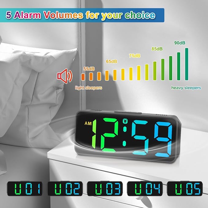 Peakeep Small Tiny Digital Alarm Clock Plug in - Image 7