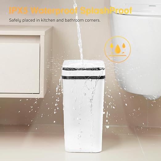 Bathroom Trash Can Automatic Touchless 2.6 Gallon Small Smart Trash Cans - Image 3