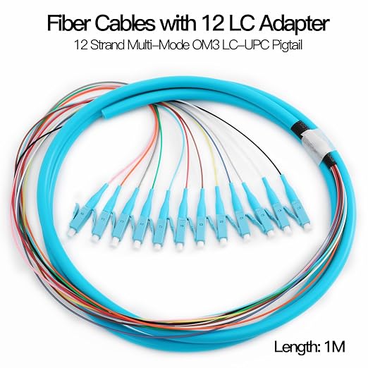 LC-OM3 12 Pigtail 12 Strand Multimode OM3/OM4 50/125 LC-UPC Fiber Pigtail - Image 2