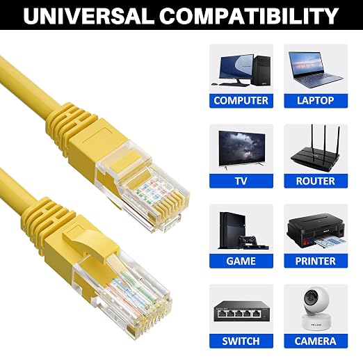 Cat5e Ethernet Cable 25 FT, Long Cat 5e Internet Cable, Standard RJ45 Connector - Image 4