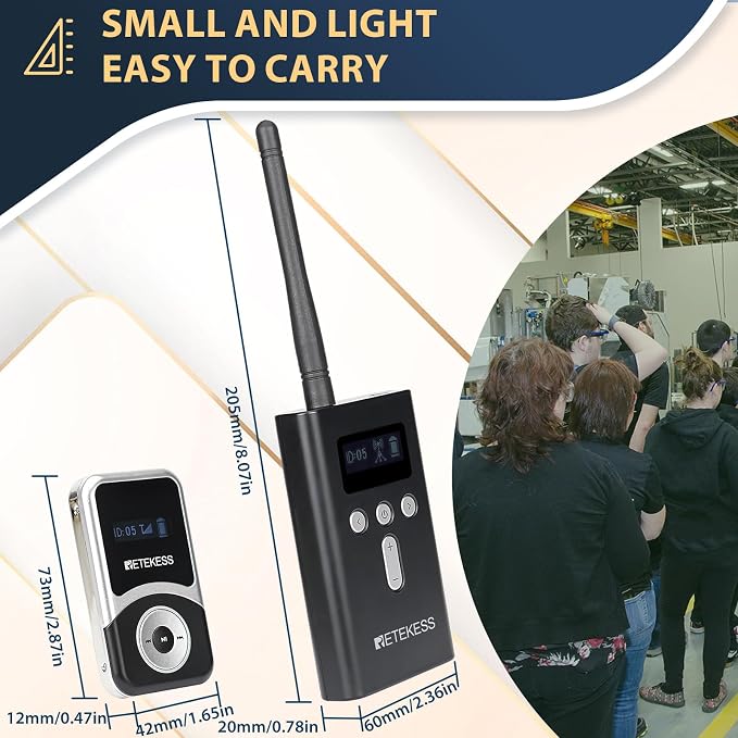 Retekess T130S School Tour Guide System, Tour Guide Microphone and Speaker - Image 8