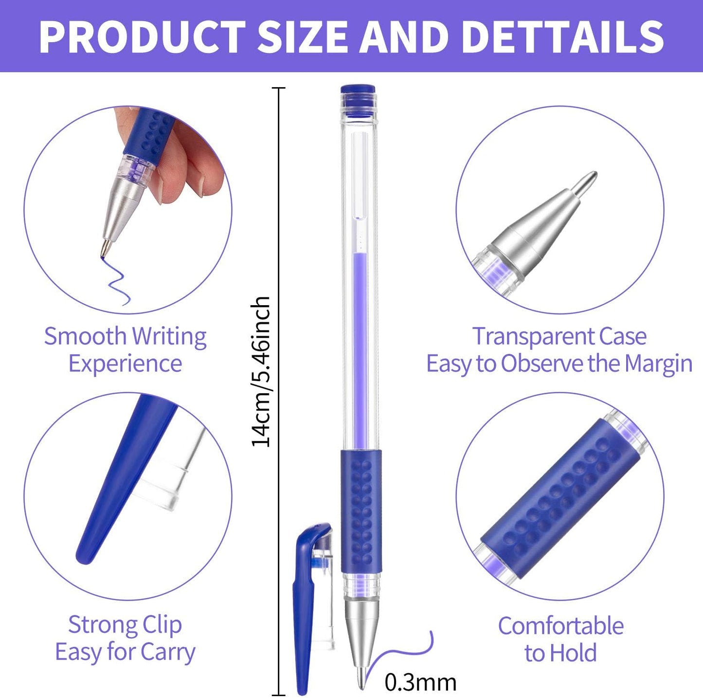 Outus 8 Pieces Heat Erase Pens Fabric Marking Heat Erasable Pens with 56 Pieces Refills for 80s Retro Quilting, Sewing, DIY Dressmaking