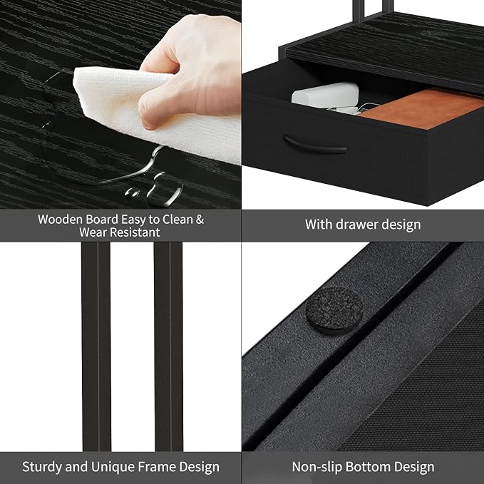 Printer Stand with Storage for Desk, with Fabric Drawer Desktop Printer Stand - Image 7