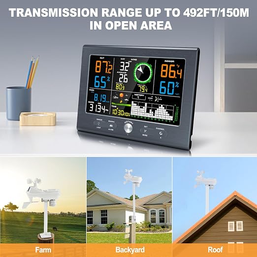 Urageuxy Weather Stations Wireless Indoor Outdoor, Home Weather Station - Image 4