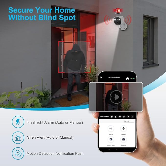Security Cameras Wireless Outdoor, Battery Powered WiFi Camera - Image 5