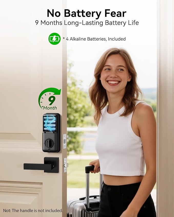 Smart Deadbolt Lock, Keyless Entry Door Lock, Fingerprint, Electronic - Image 7