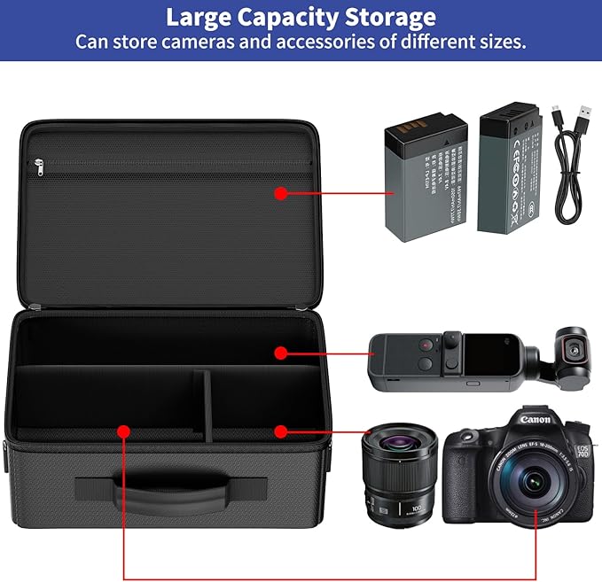 Tamfile Camera Bag for Canon/Sony/Nikon/Mirrorless/DSLR, 4 Dividers, - Image 6