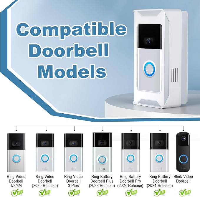 Anti-Theft Video Doorbell Mount Compatible - Image 2