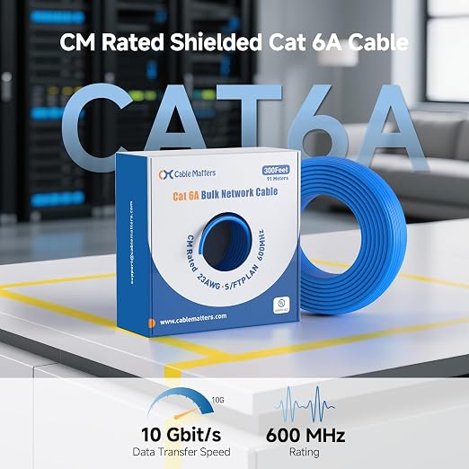 Cable Matters 10Gbps in-Wall Rated 23AWG Bare Copper Shielded Cat 6A Cable - - Image 3