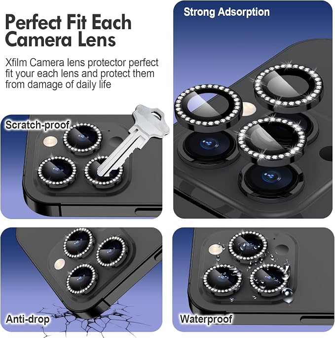 for iPhone 14 Pro/14 Pro Max Camera Lens Protector Bling, 9H Hardness - Image 3