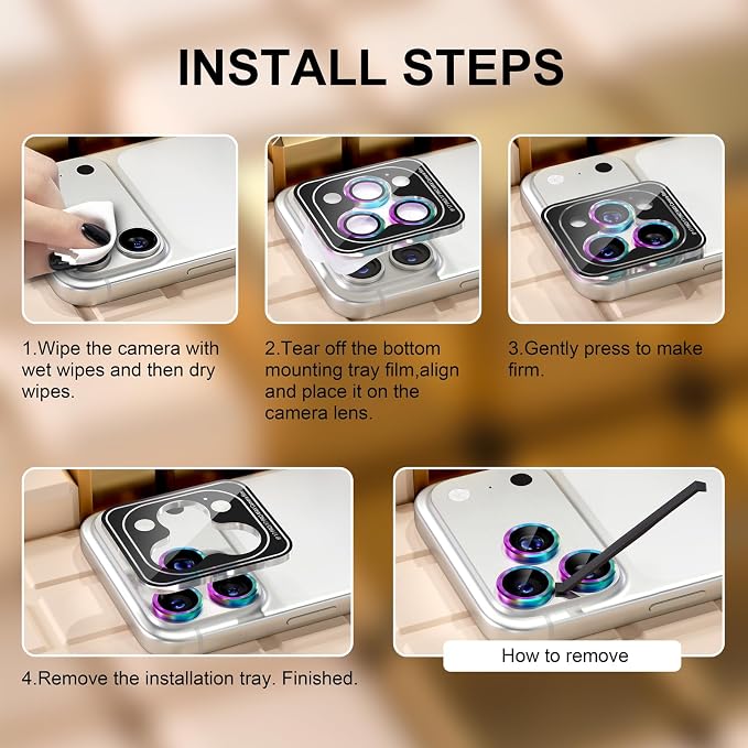 Misea Compatible for iPhone 17 Pro/iPhone 17 Pro Max Camera Lens Protector - Image 7