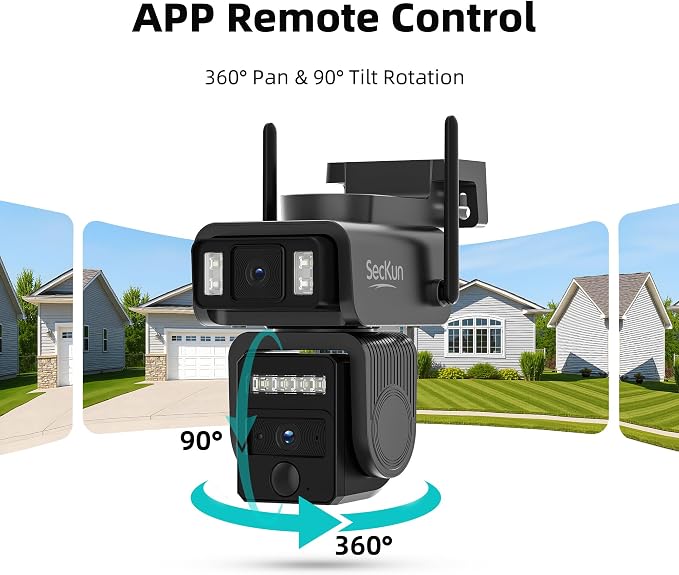 AJ19 Outdoor Solar Wireless Home Security Camera, 2.4GHz WiFi, Dual Lens 360° - Image 3