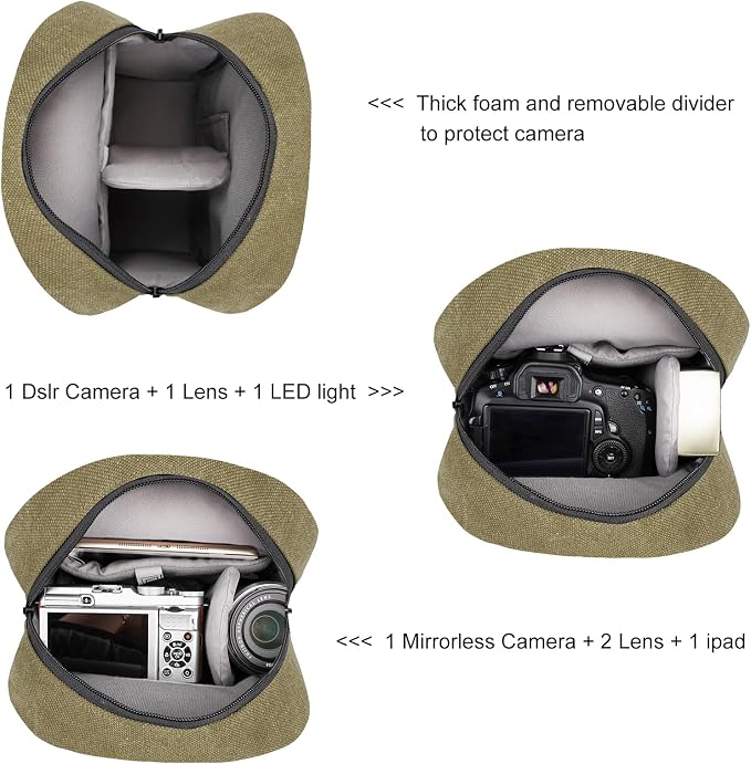 TULLIO Small Camera Bag, Lightweight Camera Sling Bag Waterproof - Image 4