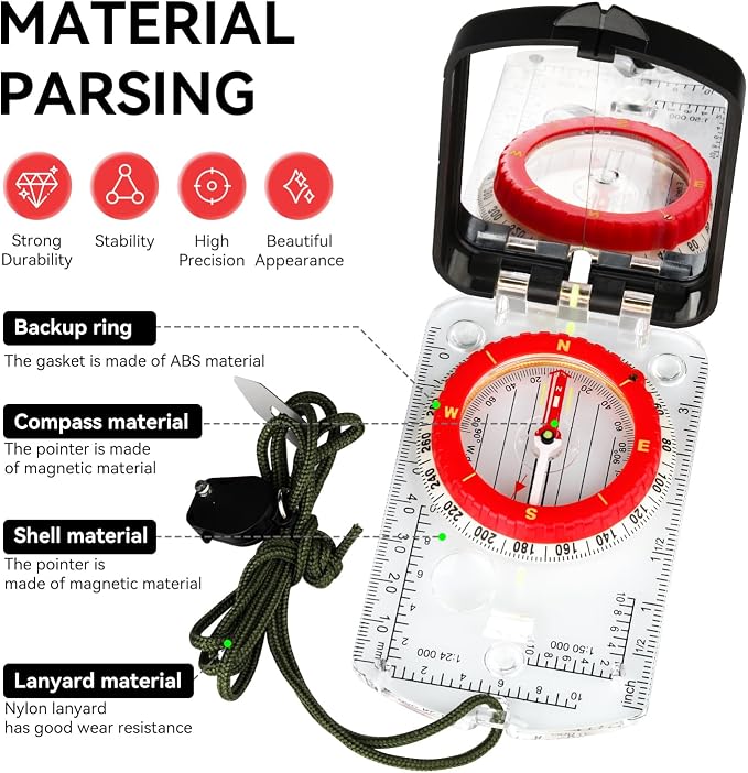 Compass Hiking Survival, Wilderness Survival Compass - Image 2